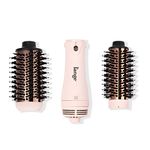 L'ANGE HAIR Le Volume Play Interchangeable 2-in-1 Titanium Brush Dryer Black | 43mm & 60mm Hot Air Blow Dryer Brush in One with Oval Barrel | Hair Styler for Smooth, Frizz-Free Results (Blush)