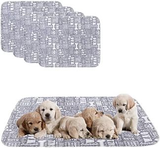 Geyecete Lot de 4 Alèse lavables pour Chien Chiot, Tapis educateur pour Chat et Chien, Tapis propreté pour Animaux, Tapis de Dressage Réutilisables, Antidérapants Pee Pad -S - Mot Gris - 4 pièces