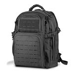 WINCENT Military Backpack, Large 3 Day Tactical Backpack for Men Work Camping Army Molle Assault Pack Utility Bug Out Bag 45L Black