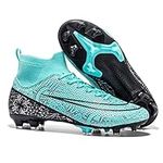 Mikrydco High-Top Womens Soccer Cleats Football Boots Professional Training Turf Shoes Mens Outdoor Indoor Sports Athletic Big Boys Girls Spikes Sneakers