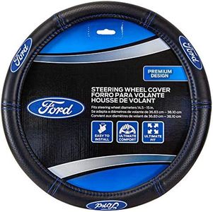 Plasticolor 006692R01 Ford Deluxe High Contrast Stitching Premium Steering Wheel Cover for Cars, Trucks & SUV