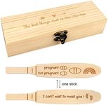 Surprise Pregnancy Announcements for Dad Grandparents Aunt Uncle - Wooden Positive Pregnancy Test & Keepsake Box - Baby Announcement Ideas Gift for Grandma Auntie Boyfriend