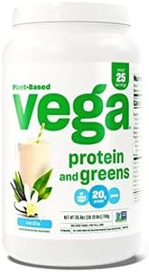 Vega Protein and Greens Protein Powder, Vanilla - 20g Plant Based Protein Plus Veggies, Vegan, Non GMO, Pea Protein for Women and Men, 1.7 lbs (Packaging May Vary)