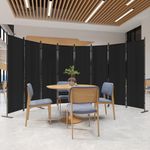 C-Hopetree 8 Panels Room Divider, 6 Ft Tall Indoor Folding Privacy Screen, Portable Partition Separator, Freestanding Separation Temporary Wall for Office, Bedroom, 160" W X 71" H, Black