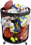 Ball Storage Bin, Sports Ball Storage Cart, 52.3 U.S. GALS Ball Holder with Wheels for Basketball, Soccer, Garage, School, Indoor, Outdoor Ball Basketball Storage Rack (Upgraged)