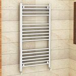 1000 x 500mm (H x W) Bathroom Central Heating Straight Ladder Towel Rail Radiator - Chrome Finish