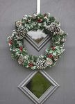 HomeZone® Festive 50cm Snow Decorated Christmas Wreath With Berries & Pinecones Snow Topped Xmas Hanging Wreath Ideal For Home Or Office Christmas Decorations