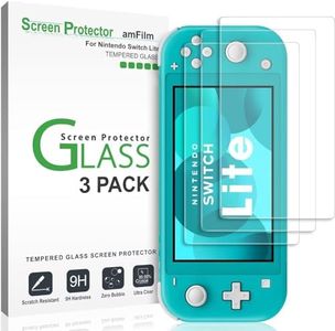 amFilm(3 pack) Premium Tempered Glass Screen Protector Film for Nintendo Switch Lite (2019)