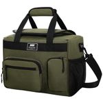 MIER Large Lunch Box for Men Women Adult Insulated Soft Sided Cooler 30 Can Leakproof Lunch Bag Collapsible for Work Travel Camping Beach, 18L (Green-No Luggage Strap)