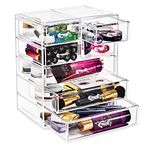 Sorbus Acrylic Drawer Makeup Organizer with Removable Drawers 4 Large and 2 Small Drawers - MUP-STRG42