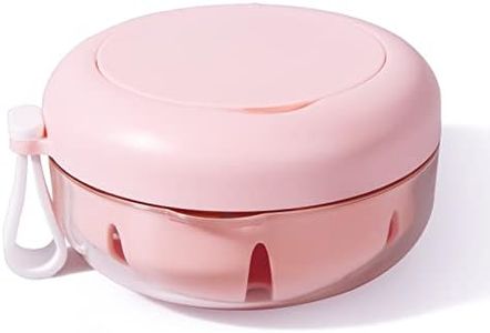 Denture Case, Definitely No-Leak Denture Bath Box for Traveling Perfectly, Denture Cup with Strainer & Mirror(Pink)