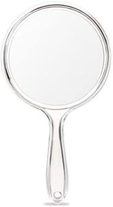 OMIRO Hand Mirror, Double-Sided Handheld Mirror 1X/3X Magnifying Mirror with Handle, Pack of 1 (Clear)