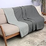 Catalonia Classy Waterproof Blanket for Sofa, Washable Couch Cover Bed Protector, Reversible Comfortable Blanket Throw for dogs 203 x 152cm Grey