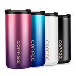 Travel Mug, Double Walled Coffee Cup 350ml Vacuum Insulation Stainless Steel with Leakproof Lid Eco-Friendly, for Hot and Cold Water Coffee and Tea (Gradient Purple)