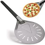 Turning Pizza Peel with 8" Aluminum Round Pizza Paddle,23.6" Overall,Outdoor Pizza Oven Accessories