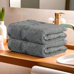 Kuber Industries Pack of 2 Cotton Hand/Face Towels For Men & Women | Easily Washable | Workout Gym Napkins For Men | Pocket Towel - Grey