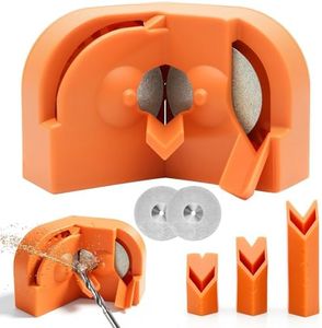 Drill Bit Sharpener – Portable Multipurpose Drill Bit Sharpener Tool with 2 Grinding Wheels, Adjustable Angles for HSS, Masonry & Carbide Bits (5/64"–5/8")