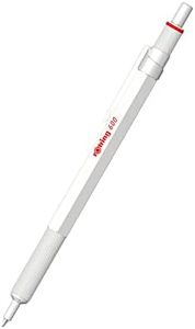 rOtring 600 Metallic Ballpoint Pen | Medium Point | Black Ink | Pearl White Barrel with Non-Slip Knurled Grip | Refillable | 1 Count