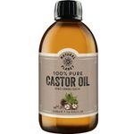 Natural Planet Original Castor OIl 500ml Cold Pressed Premium Quality 100% Pure Hexane-Free, Non GMO, Versatile Usage Eyelashes, Eyebrows and Hair growth