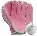 Baseball Glove,Softball Mitt,Catcher's Glove,Comfortable Softball and Baseball Mitt for Kids Youth Adults Sports and Professional Baseball,Right Hand Throw,Left Hand Glove (9.5", Pink)