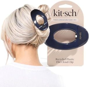 Kitsch Large Flat Claw Clips for Women - Stylish Flat Hair Clips, Strong Hold for Thick & Fine Hair | Non-Slip for Secure, Comfortable All-Day Wear | Ideal Gifts for Women - Blue Orchid