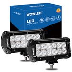 WOWLED 2 Pack 36W LED Light Bar, 7 Inch LED Lights Bar Lamp Light Floodlight Driving Work Light Offroad Fog Light Lamp Camping Light Truck Car UTE 4WD