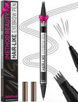 iMethod Microblading Eyebrow Pen - Eyebrow Pencil Magical 2-in-1 Dual-Ended Eye Brow Pencils for Women with 4-Fork-Tip & Precise Brush-Tip Create Natural Hair-Like Brows, Last All-Day, Grey