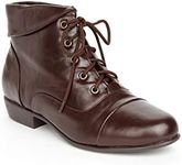 Comfortview Darcy Bootie Lace-Up Short Ankle Boot Women's Winter Shoes (Wide Widths Available) - 12 M, Brown