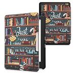 kwmobile Case Compatible with Kobo Glo HD/Touch 2.0 Case - eReader Cover - Library Motto Multicolor