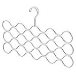 iDesign Scarf Hanger with 23 loops, Metal Hanging Scarf Organiser for Wardrobe or Closet, Also Works as Tie Rack or Belt Hanger, Silver, 16.5" x 6.75" x 0.75"