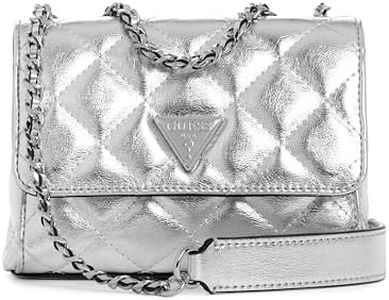 GUESS Tali Mini Convertible Crossbody Flap, Silver, One Size