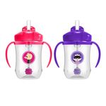 Dr. Brown's Baby's First Straw Cup Sippy Cup with Straw - Pink/Purple - 9oz - 2pk - 6m+