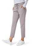 G Gradual Women's Pants with Deep Pockets 7/8 Stretch Ankle Sweatpants for Golf, Athletic, Lounge, Travel, Work, Dusty Grey, XX-Large