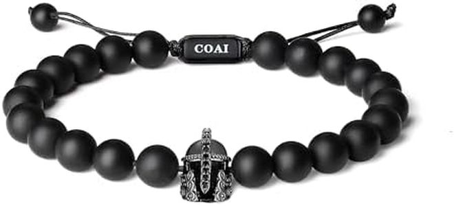 COAI Bracelet Onyx Mat Heaume Casque Cordon Ajustable Homme