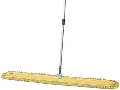 Tidy Tools Commercial Dust Mop & Floor Sweeper, 48 in. Dust Mop for Hardwood Floors, Reusable Dust Mop Head, Extendable Mop Handle, Industrial Dry Mop for Floor Cleaning & Janitorial Supplies, Yellow