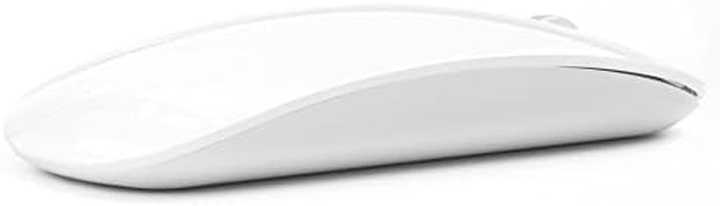 Uiosmuph U30 Mouse Wireless Bluetooth, Ricaricabile (BT5.1+ BT5.1+ USB) Silenzioso Senza Fili per Laptop/MacBook/Android/PC/Mac (Bianca)