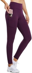 BALEAF Women's Winter Leggings Fleece Lined Waterproof Thermal Hiking Pants Warm Tights Running Gear Cold Weather Paisley Purple M