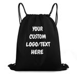 Custom Drawstring Bags Bulk, Personalized Drawstring Backpack String Bags Pack for Men Women Travel, Sports Bag