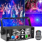 RGBW Party Light, Sound Activated DJ Lights with Remote Control, 6 Eyes Stage Light Strobe Light DQ-R40 Dynamic Disco Lighting for Nightclubs, Home Parties, Wedding Celebrations Christmas