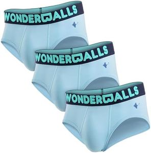 Wonderballs Men's Underwear Classic Briefs - Sky Blue XXX-Large, Pack of 3 - Ultra-Soft Breathable Peruvian Pima Cotton & Modal Blend - Mens Underwear Briefs Comfort Fit
