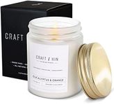 Eucalyptus & Orange Scented Candles | Summer Candle for Women, 8 Oz 45, Hour Long Lasting Candles | Woodwick Candles, Eucalyptus Candles, Soy Candles for Home | Masculine Candle, Mens Candles for Home