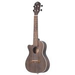 Ortega Guitars Concert Ukulele Lefthanded – Electro-Acoustic – Earth Series – with Cutaway – Okoume, Black (RUCOAL-CE-L)