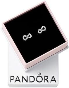 PANDORA Sparkling Infinity Stud Earrings - Stunning Women's Earrings - Gift for Her - Sterling Silver & Cubic Zirconia - With Gift Box