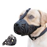 Silicone Basket Muzzle for Small Medium Large Dogs,Dog Muzzle,Best to Prevent Biting, Chewing and Barking,with Front Mouth Buckle and Safety Buckle.8 Sizes (1)