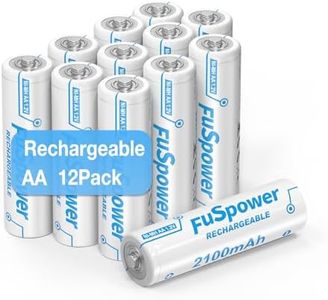 Rechargeable AA Batteries 12 Pack, 2100mAh High Capacity Double A Battery, Long Lasting Power, Precharged 1.2V NIMH Low Self Discharge Batteries for Solar Lights, Household and Office Devices