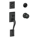 SCHLAGE Addison Single Cylinder Lever Handleset and Georgian Knob, Matte Black (F60 ADD 622 GEO) Lock Company