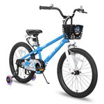 JOYSTAR 18 Inch Kids Bike with Training Wheels 18Inch Bike for Ages 5-8 Year Old Boys Girls Children Bicycle Blue