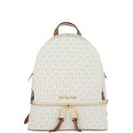 Michael Kors Women Rhea Zip Backpack, White (Vanilla), 12.7x31.8x24.1 cm (W x H x L)