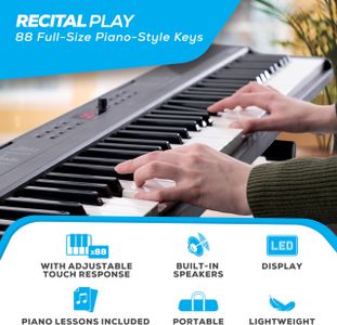 Alesis 88-Key Digital Keyboard Piano – Full-Size Electronic Piano
