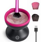 Electric Makeup Brush Cleaner, Make Up Brush Blender Cleaner Washing Automatic Machine Cosmetic Brushes Spinner Machine with USB Cable (Rose Red)